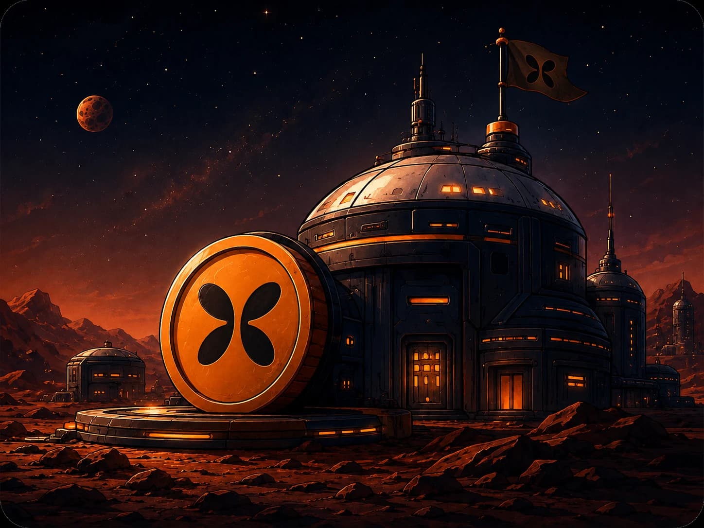 Futuristic Flap base on Mars